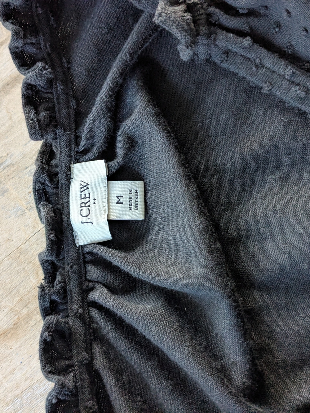 J.Crew Black Ruffled Top - Medium - Picture 7 of 7